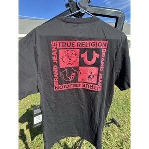 NWT TRUE RELIGION MSRP $59 MEN BLACK CREW NECK SHORT SLEEVE T-SHIRT‎